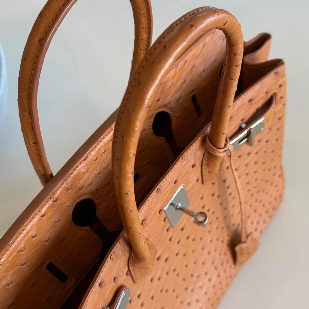 Custom Made Ostrich ‘Luxury Birkin’ 35 style bag - Picture 8 of 17